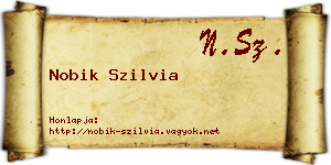 Nobik Szilvia névjegykártya