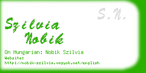 szilvia nobik business card